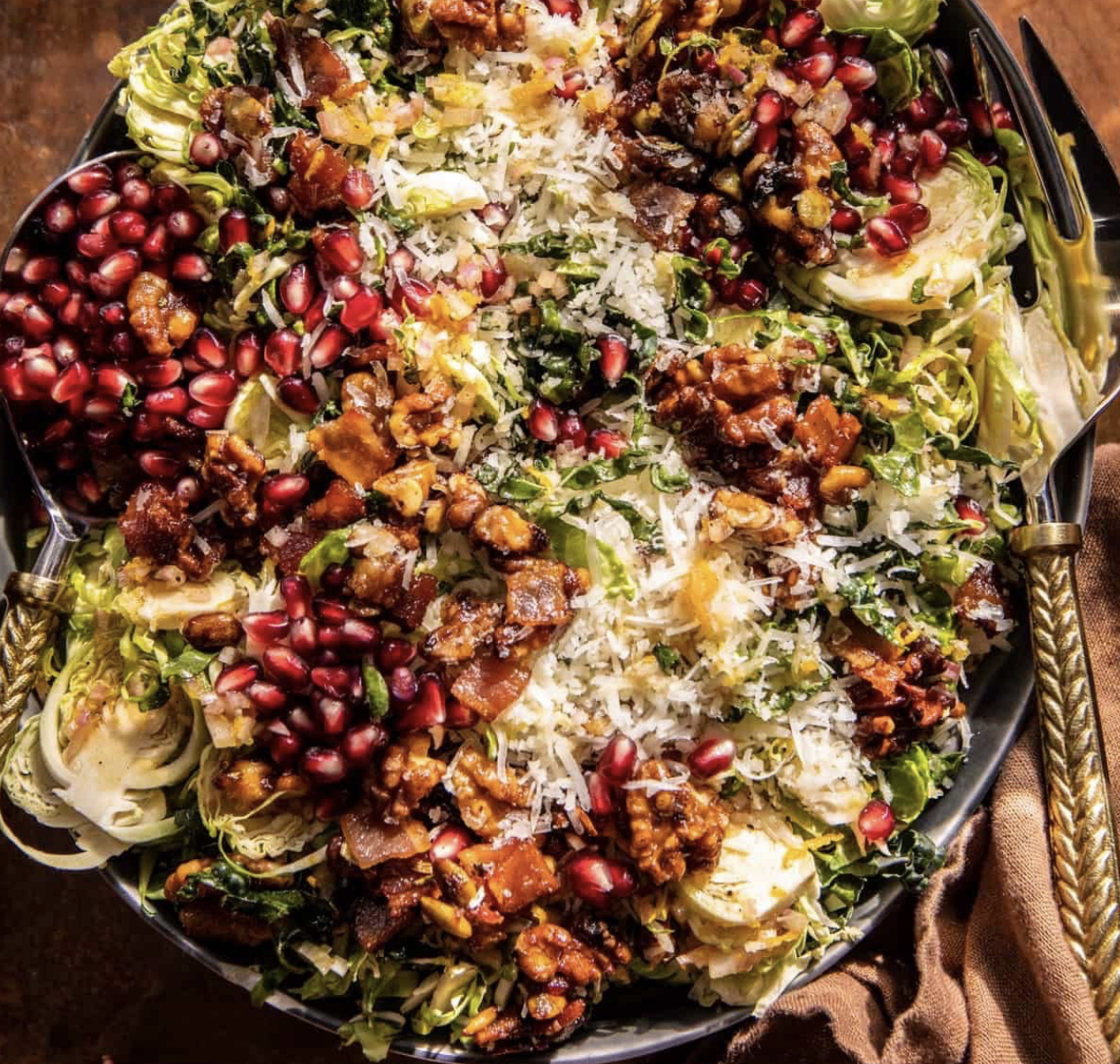 Shaved Brussels Sprout Candied Bacon Salad